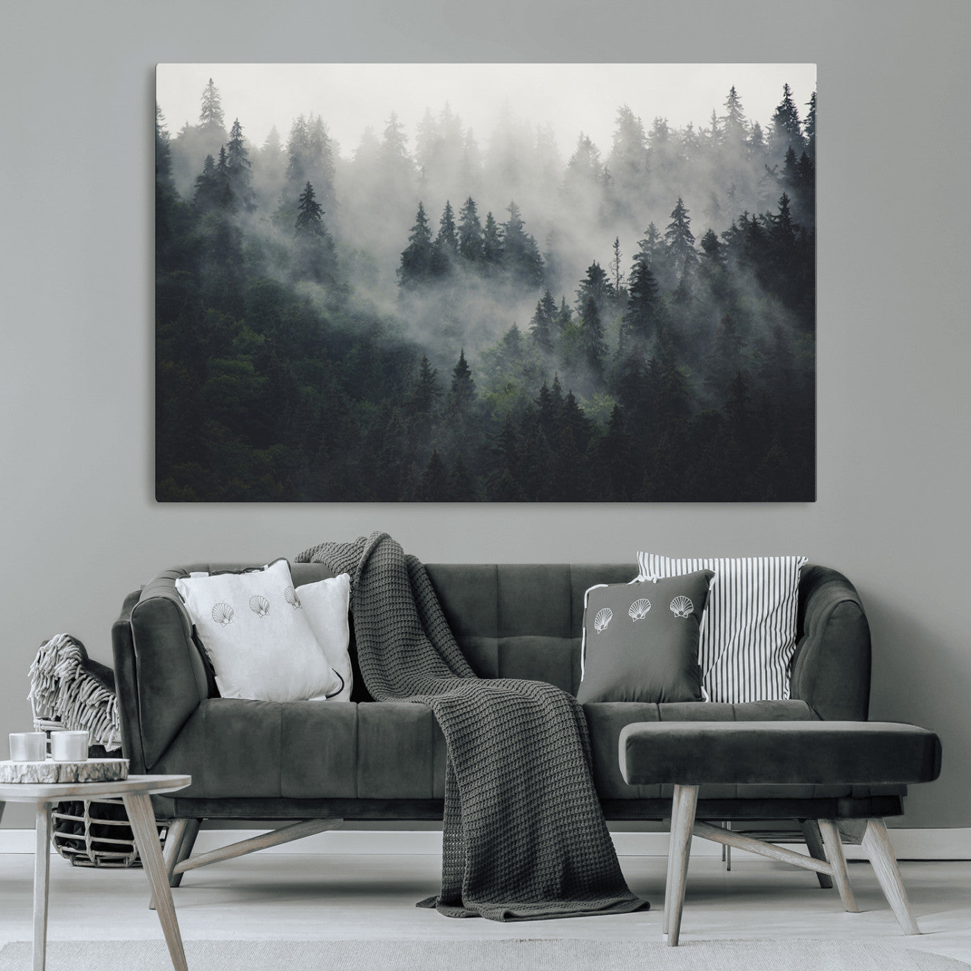 MGV-CV-36X24 - Nature Wall Decor - Serene Triptych Nature Print – Woodland Landscape Decor for Living Room or