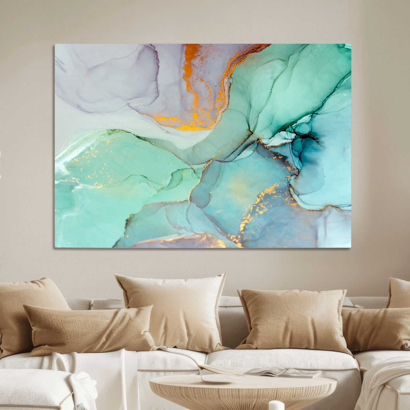 36934-MGV-CV-36X24-Colorful Marble Fluid Effect Canvas Wall Art Print