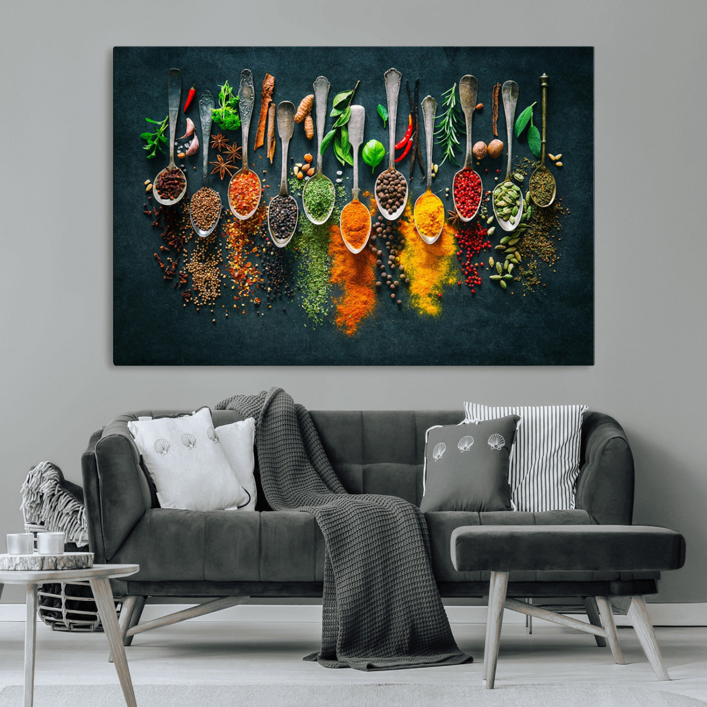 MGV-CV-36X24 - Herbs and Spices Kitchen Wall Art Canvas Print