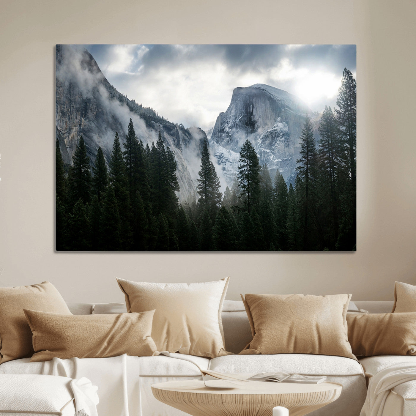 98725-MGV-CV-36X24-Wall Art Foggy Forest Landscape Canvas Print