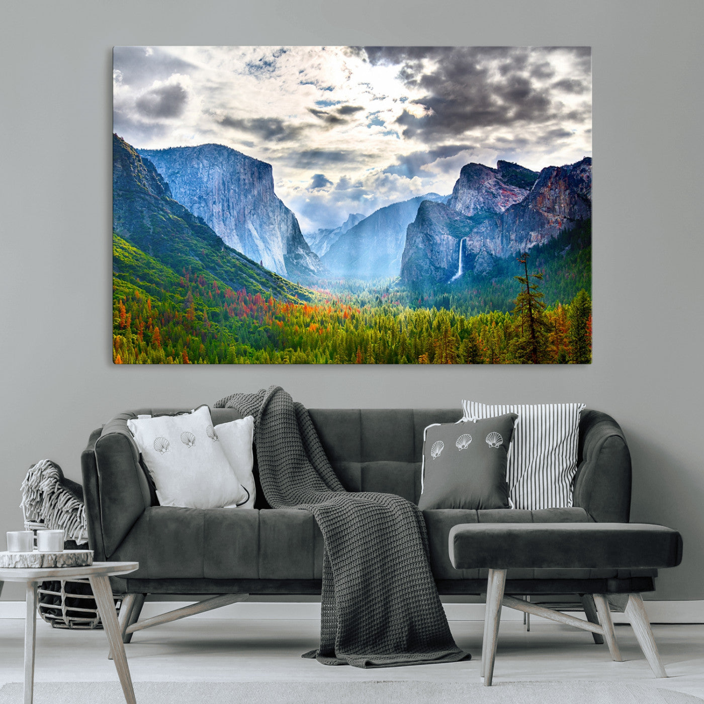 MGV-CV-36X24 - Yosemite Park Half Dome 3 Panel Canvas Print | Large Giclée Landscape Wall Art for Living Room,