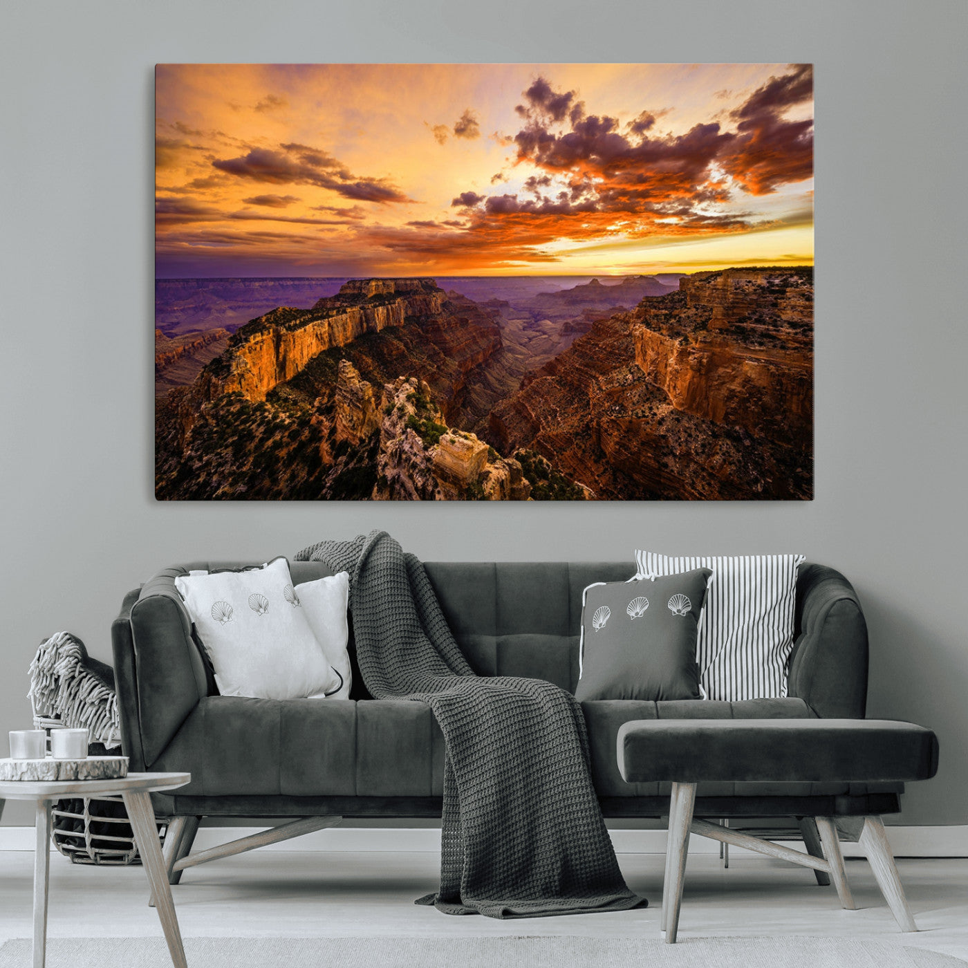 MGV-CV-36X24 - Mesmerizing Sunset from Grand Canyon Nal Park Wall Art, Grand Canyon Canvas Print