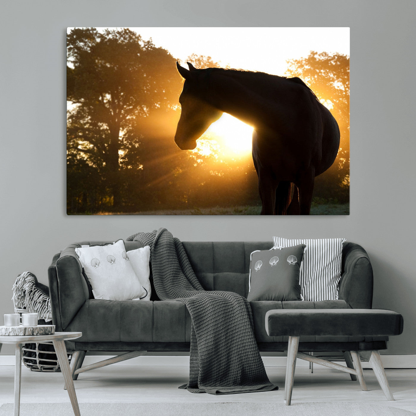 MGV-CV-36X24 - Horse at Sunset Wall Art Animal Canvas Print