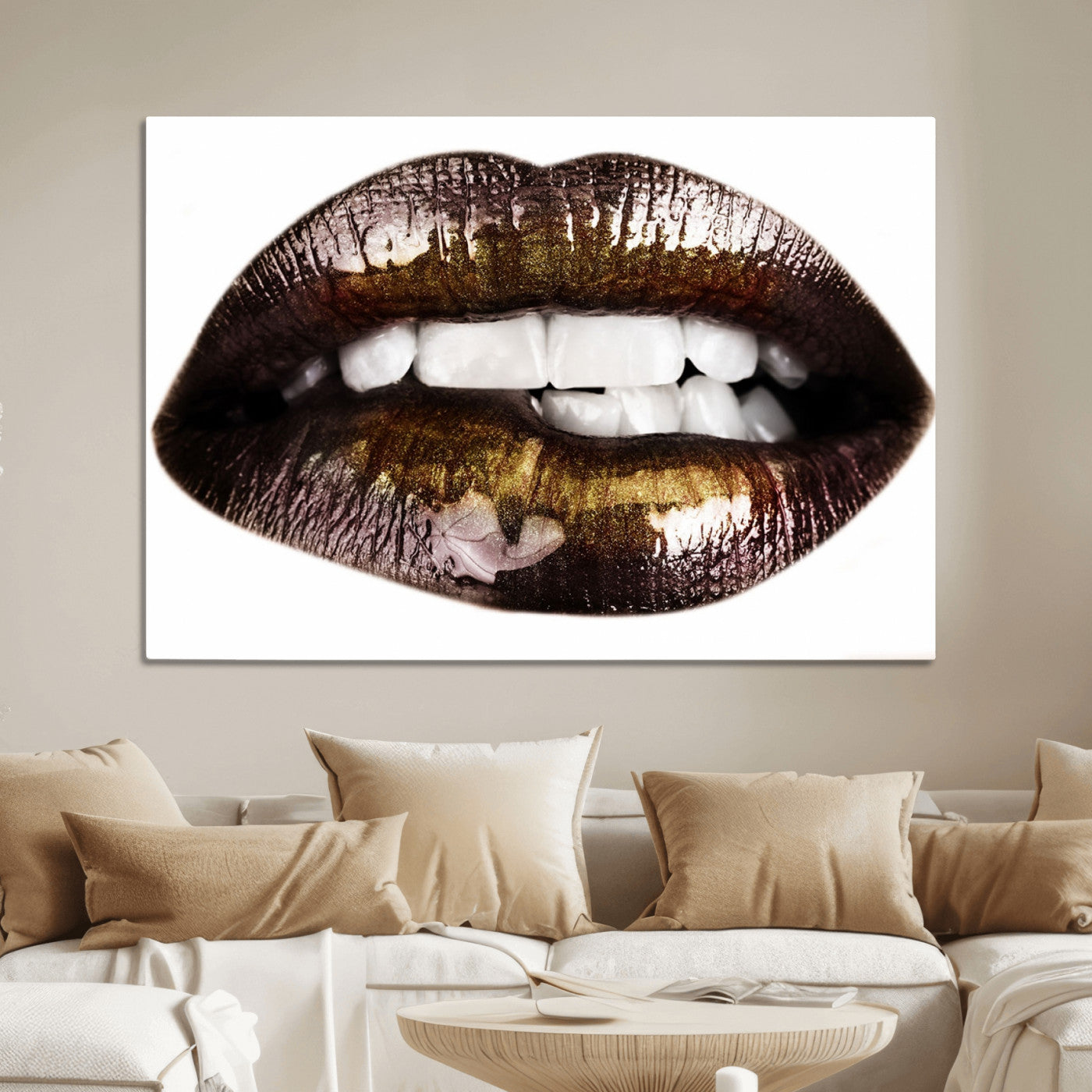 67580-MGV-CV-36X24-Close Up Lips Wall Art Canvas Print
