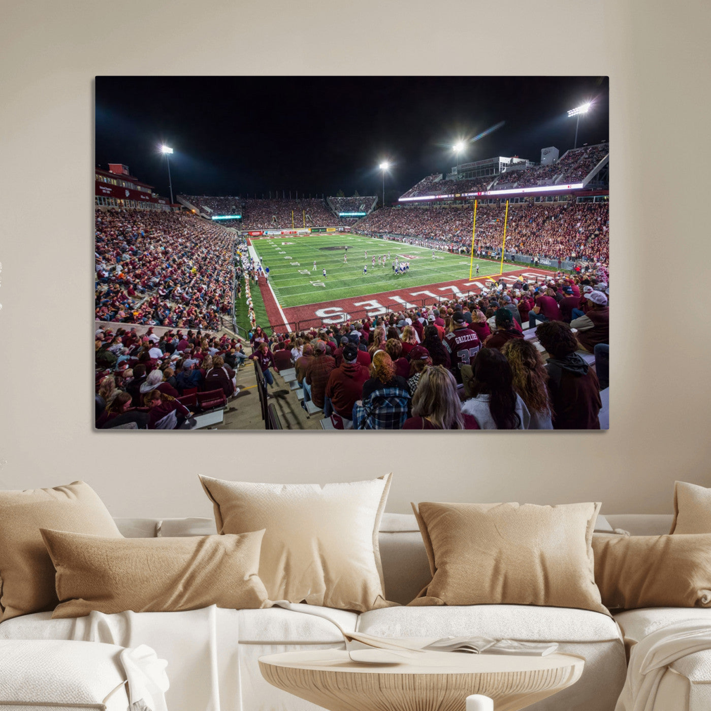 56191-MGV-CV-36X24-American Football Wall Art Canvas Print, Stadium Sport Wall Art Print