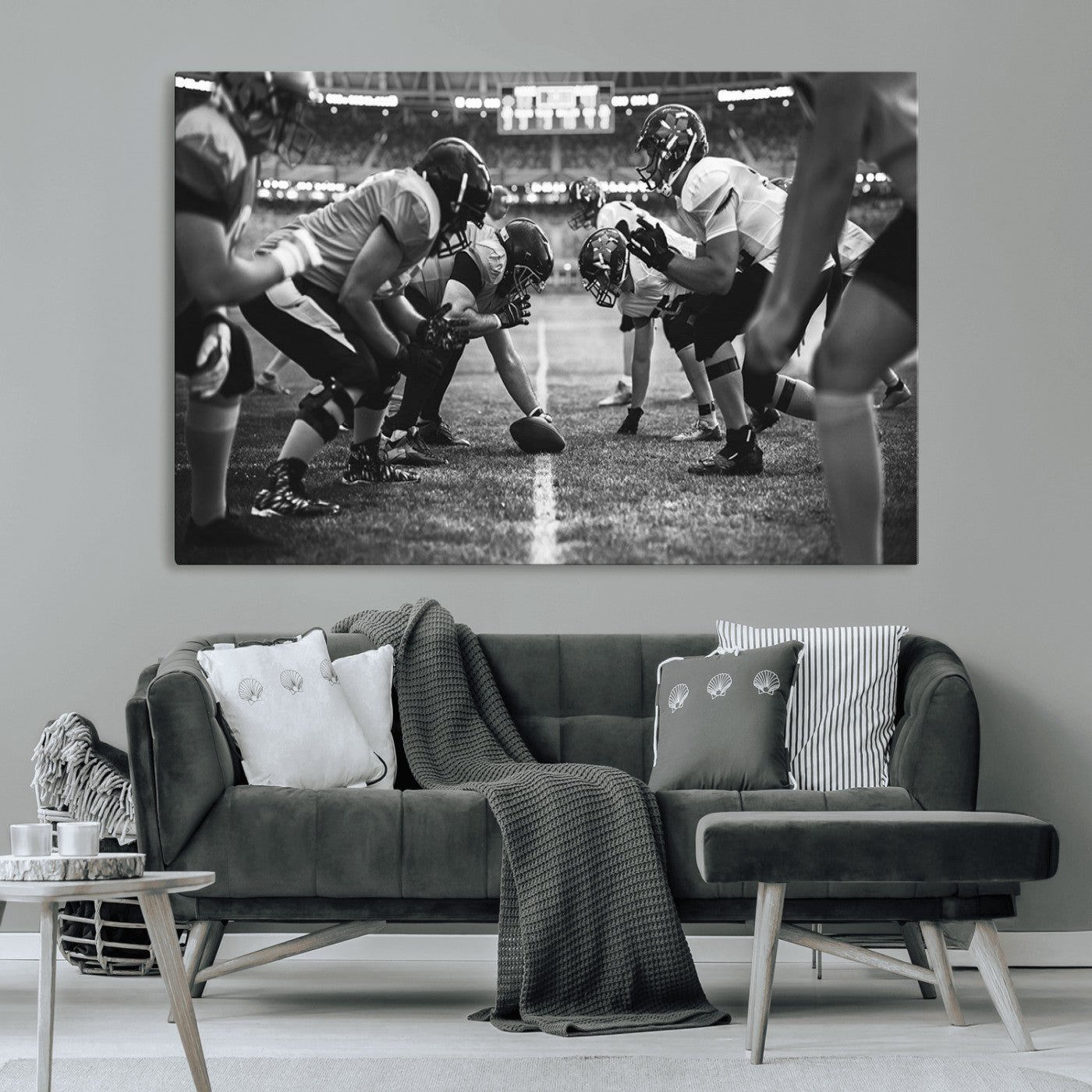 MGV-CV-36X24 - American Football Wall Art Canvas Print, Stadium Sport Wall Art Print