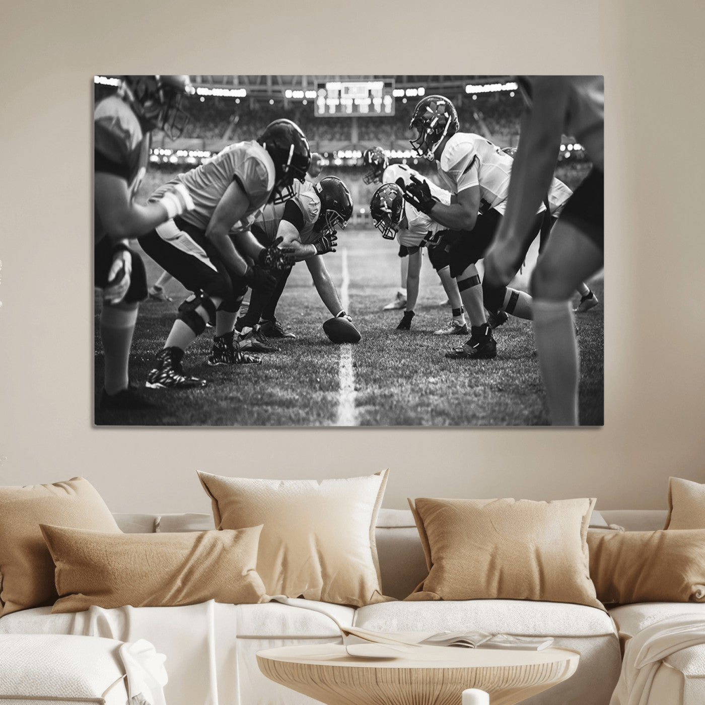 13273-MGV-CV-36X24-American Football Wall Art Canvas Print, Stadium Sport Wall Art Print