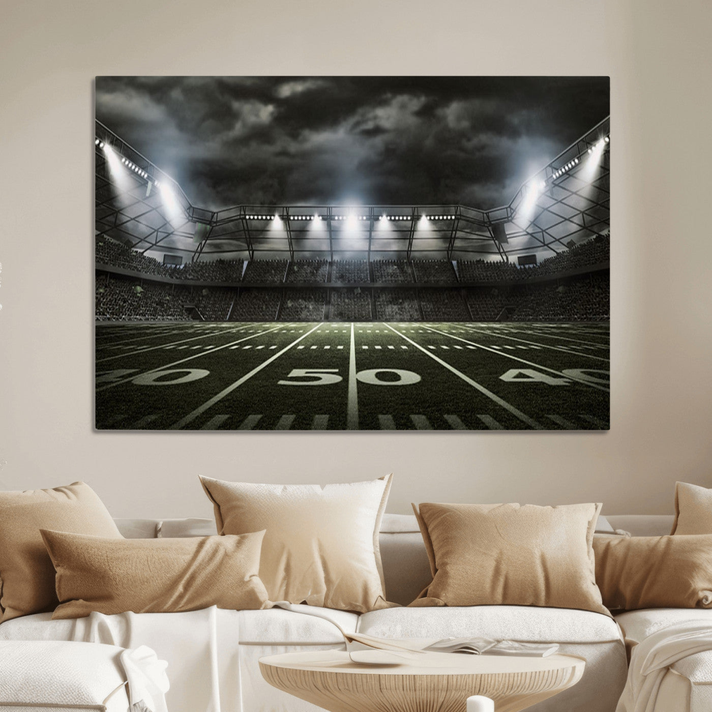 90107-MGV-CV-36X24-American Football Stadium Wall Art Canvas Print, Stadium Sport Wall Art Print