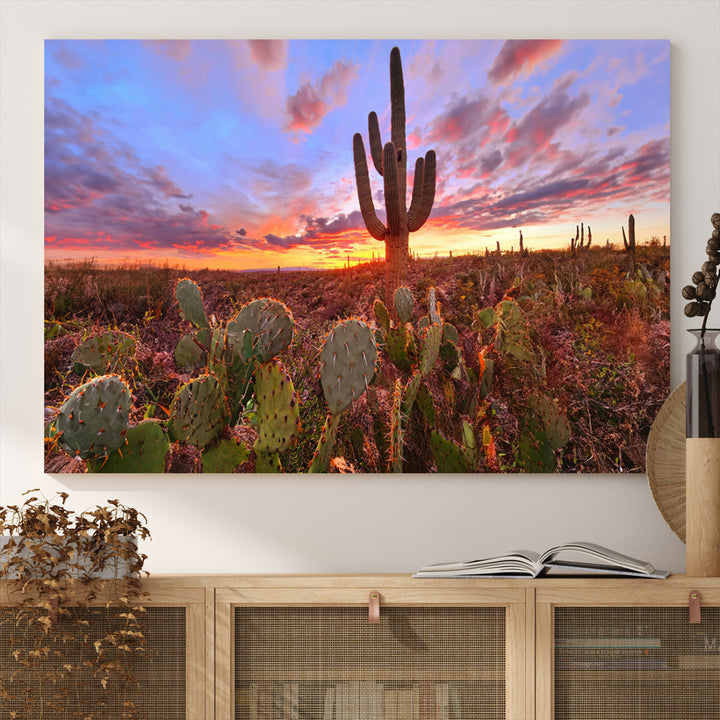 Arizona Desert Sunset Wall Art Canvas Print