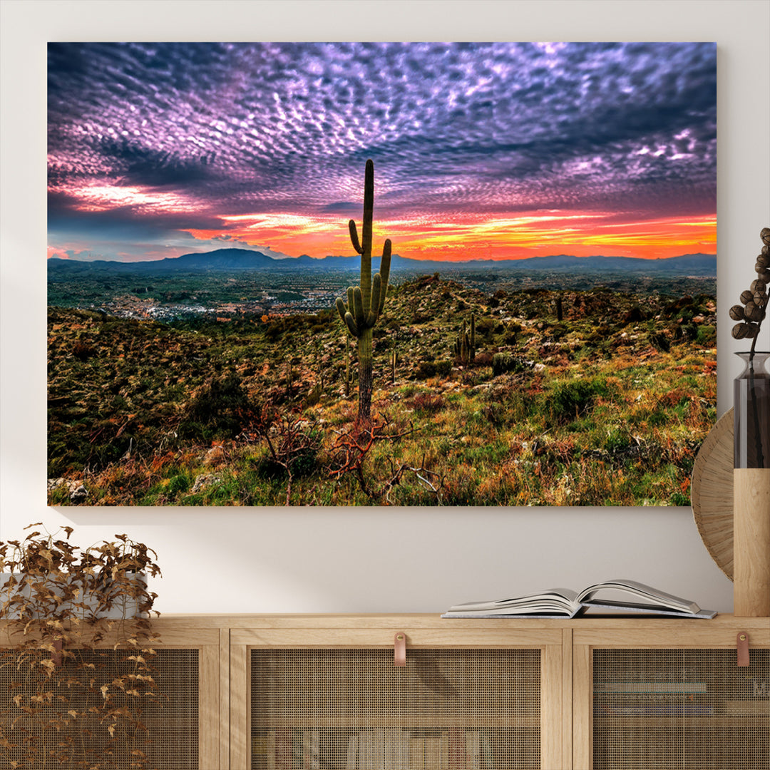 Arizona Desert Sunset Wall Art Canvas Print, Phoenix Wall Art Print