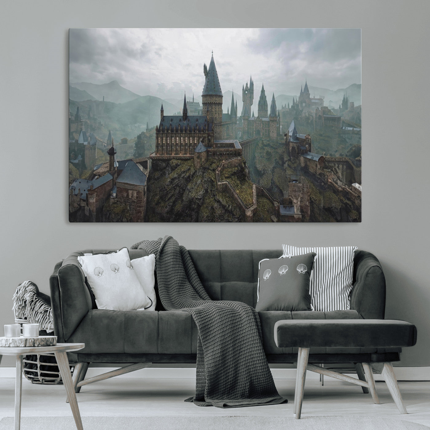 MGV-CV-36X24 - Disney Castle Wall Art Canvas Print, Living Kids Home Room Decor Art Print