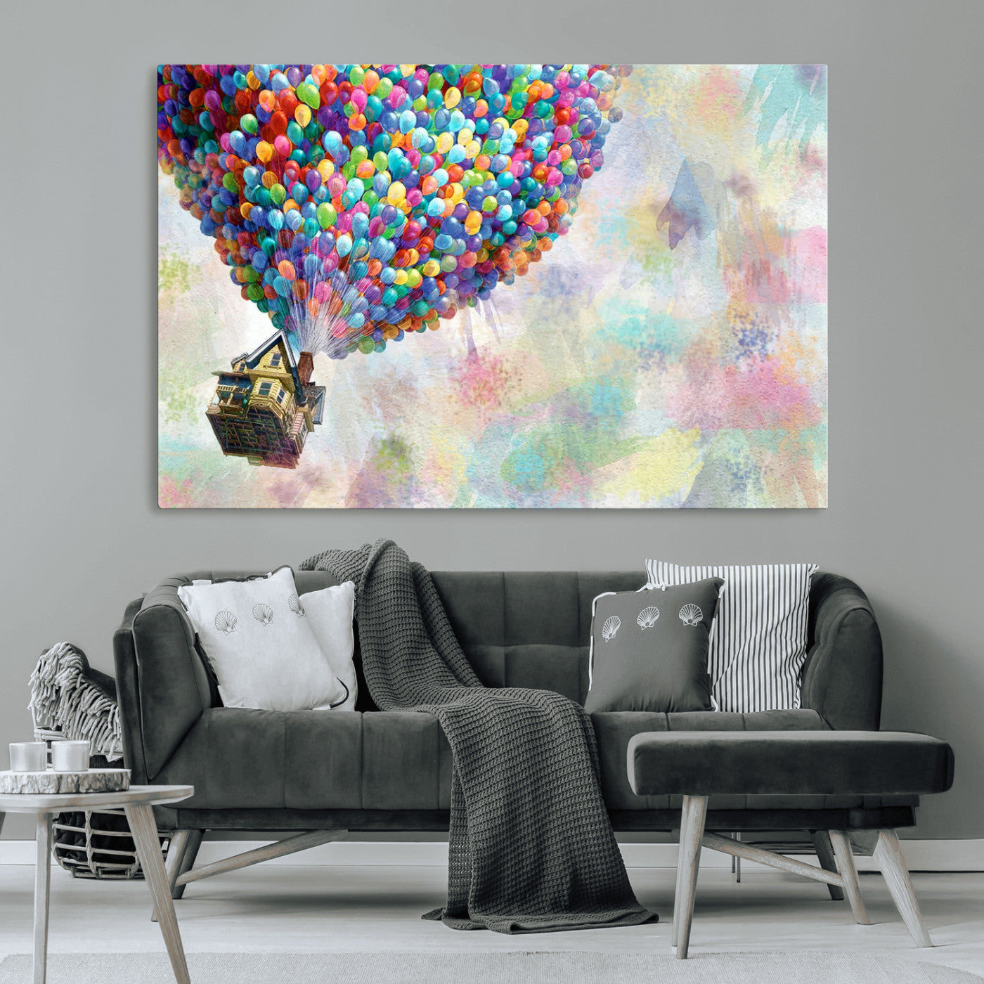 MGV-CV-36X24 - Up Pixar Poster, Look Up Pixar Wall Art, Up Pixar Canvas, Kids Play Game Room Decor Wall Art