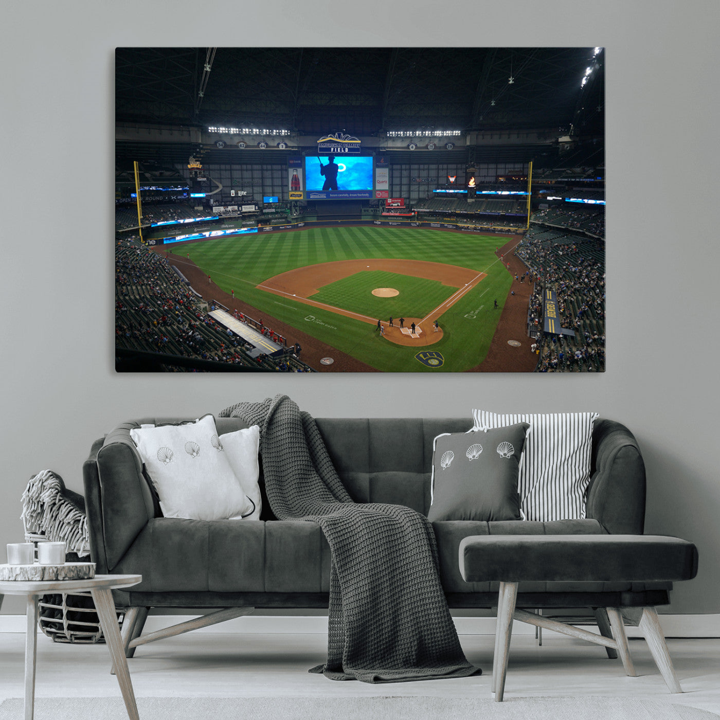 MGV-CV-36X24 - Milwaukee Brewers Baseball Art Print - American Family Field Stadium Wall Art Canvas Print