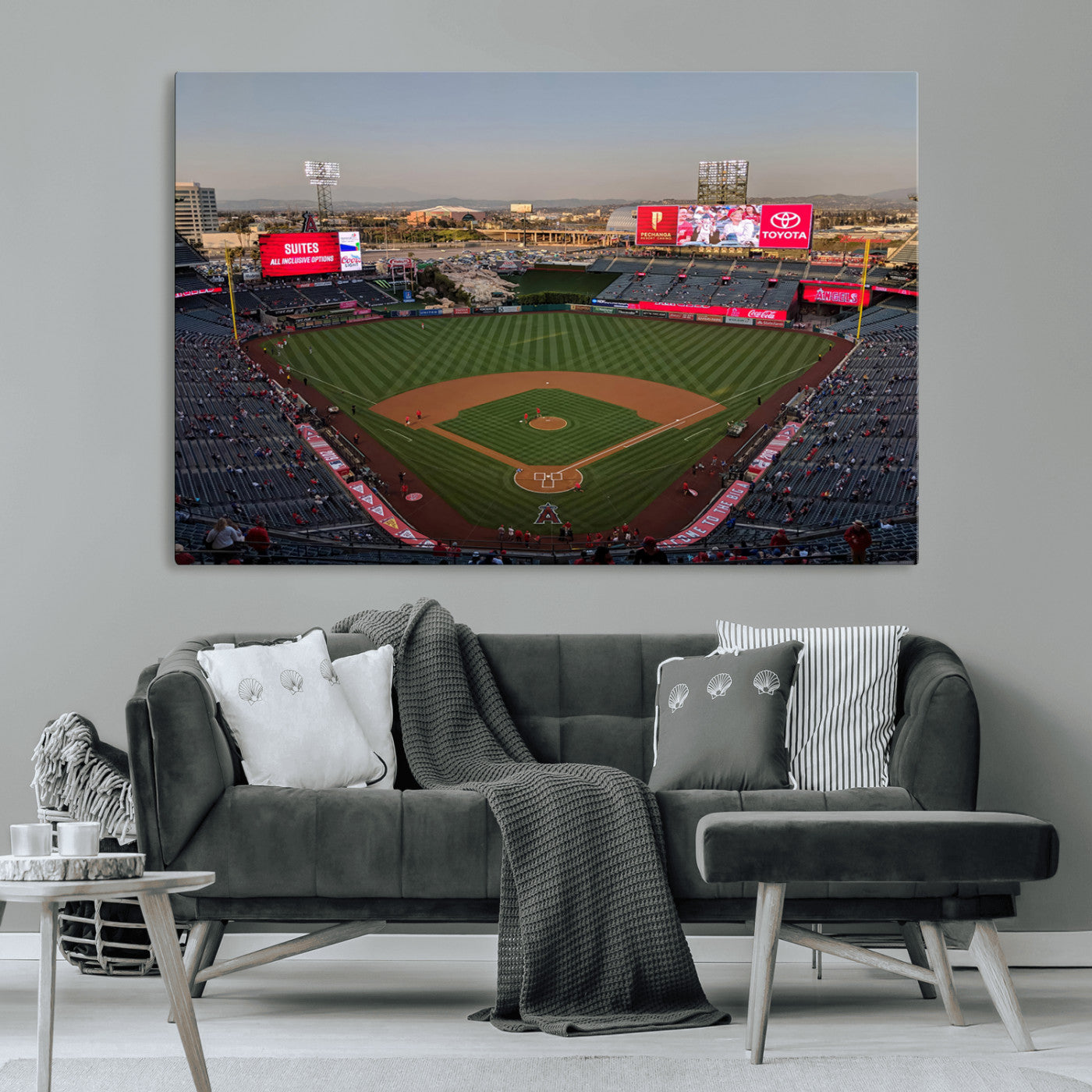 MGV-CV-36X24 - Los Angeles Angels Baseball Canvas Print - Anaheim Angel Stadium Wall Art Canvas Print