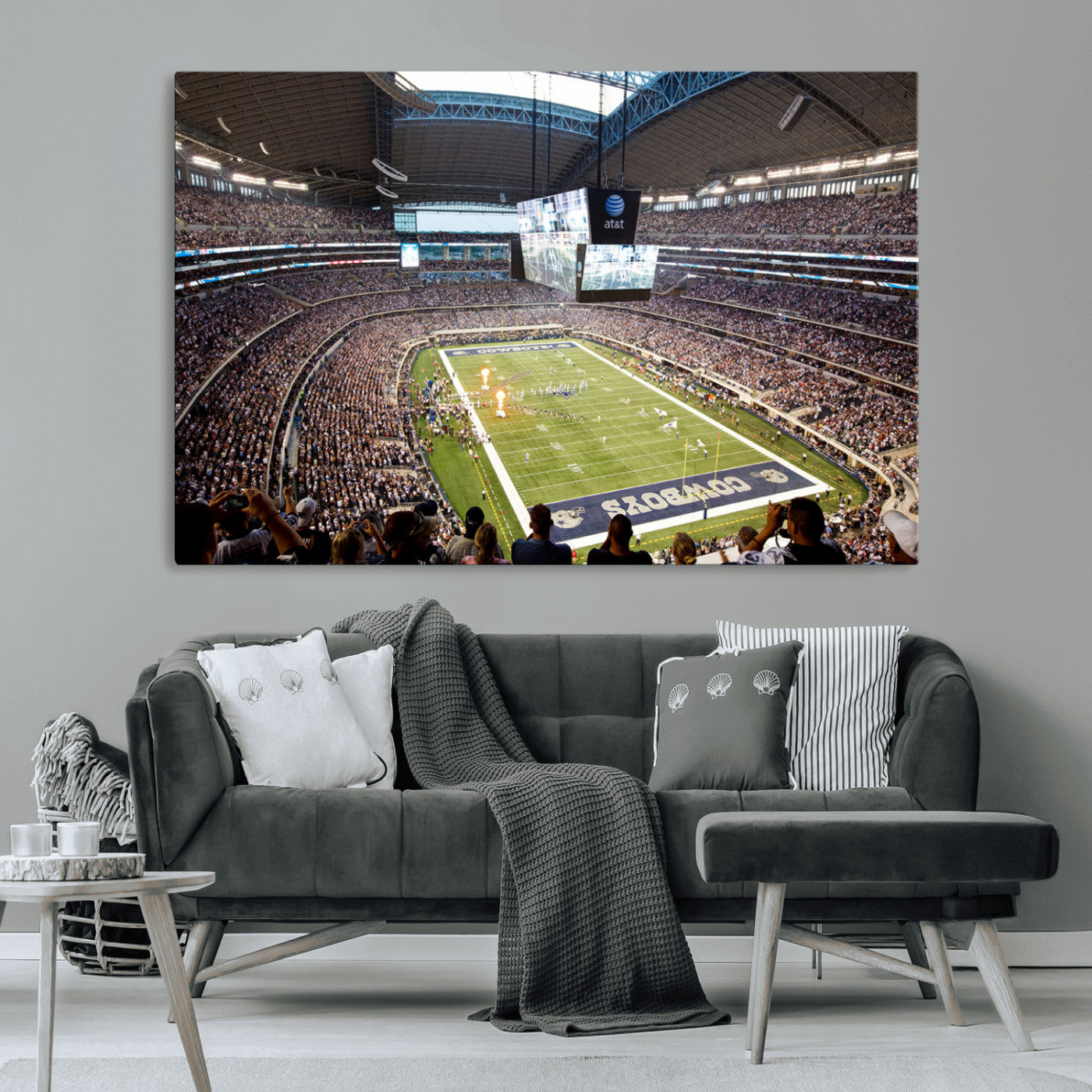 MGV-CV-36X24 - Dallas Cowboys Football Team Print - Arlington AT&T Stadium Wall Art Canvas Print
