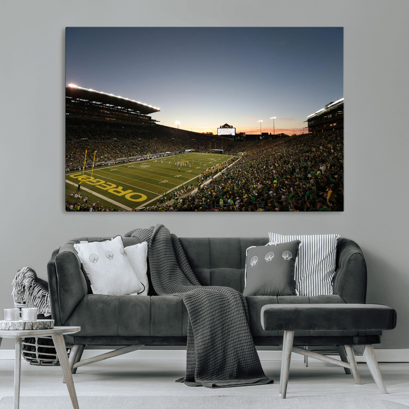 MGV-CV-36X24 - Oregon Ducks Football Team Print - Eugene Autzen Stadium Wall Art Canvas Print