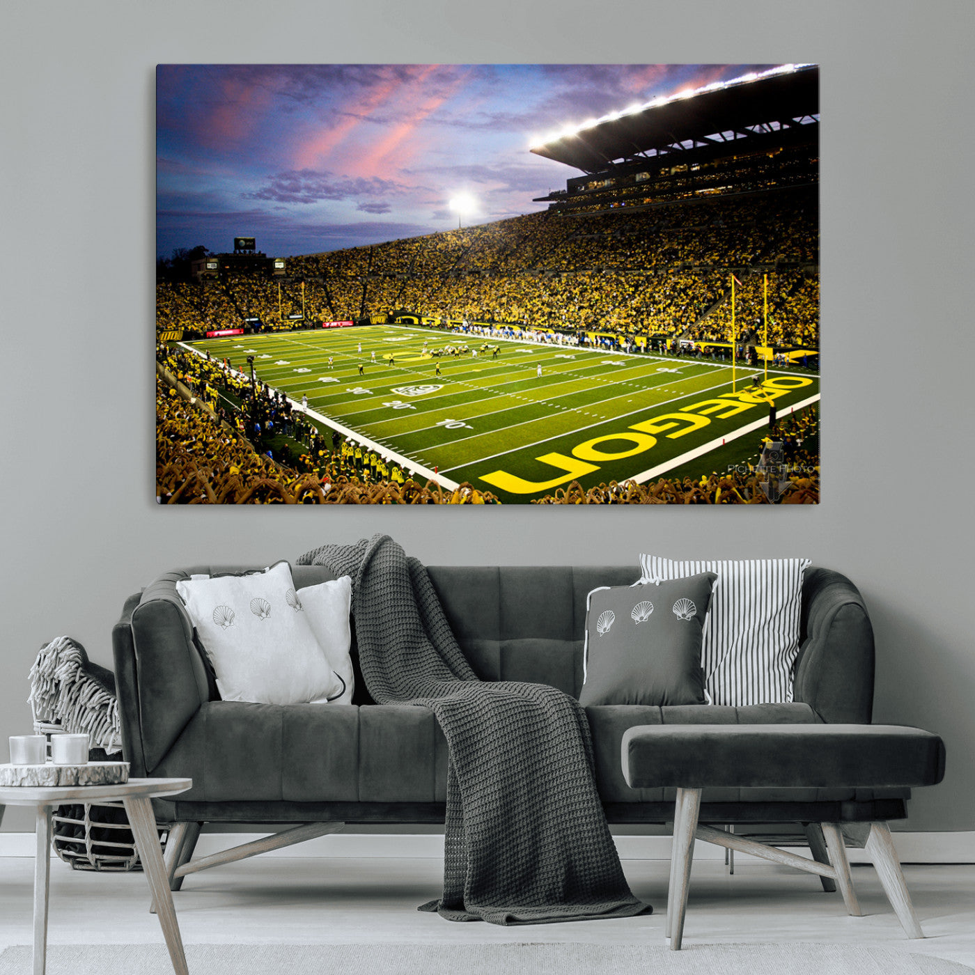 MGV-CV-36X24 - University of Oregon Ducks Football Team Print - Eugene Autzen Stadium Wall Art Canvas Print