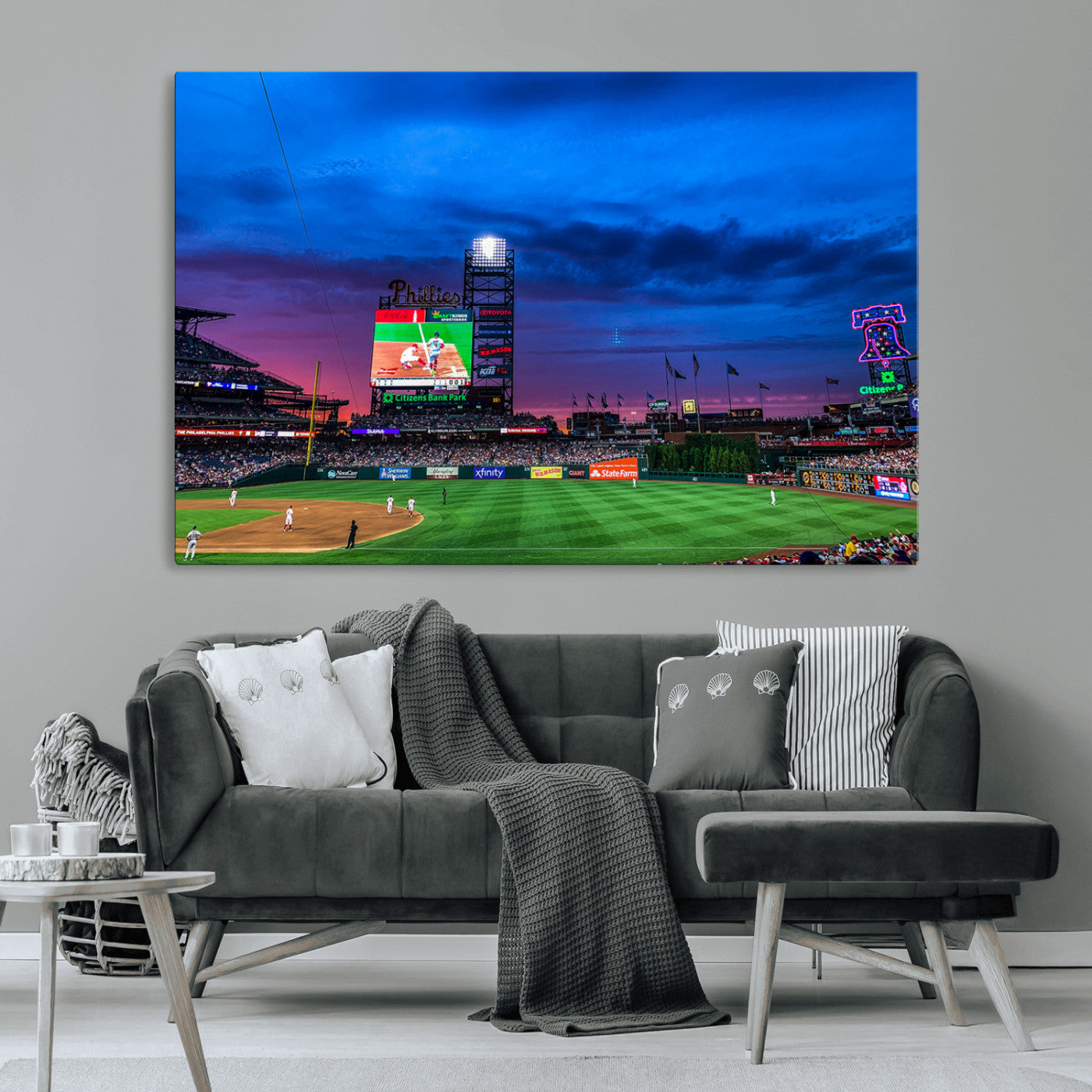 MGV-CV-36X24 - Philadelphia Phillies Baseball Team Print - Philadelphia Citizens Bank Park Stadium Canvas Wall Art