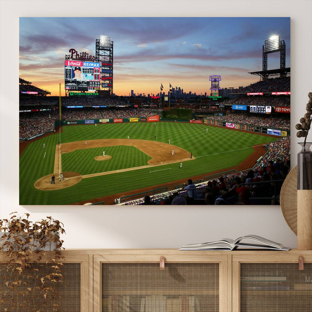 Philadelphia Phillies Baseball Team Print - Philadelphia Citizens Bank Park Stadium Wall Art Canvas Print