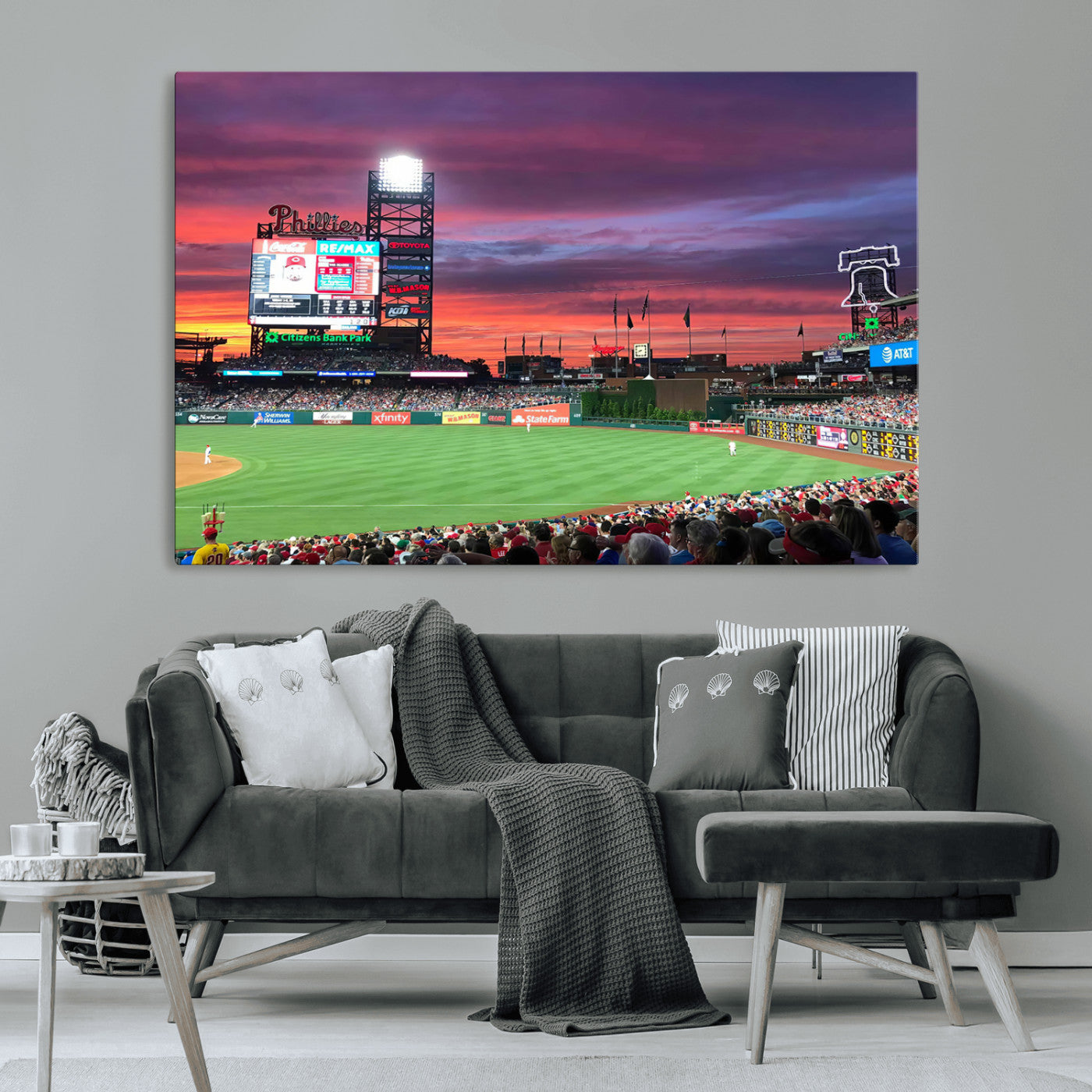 MGV-CV-36X24 - Philadelphia Phillies Baseball Team Print - Philadelphia Citizens Bank Park Stadium Wall Art Canvas