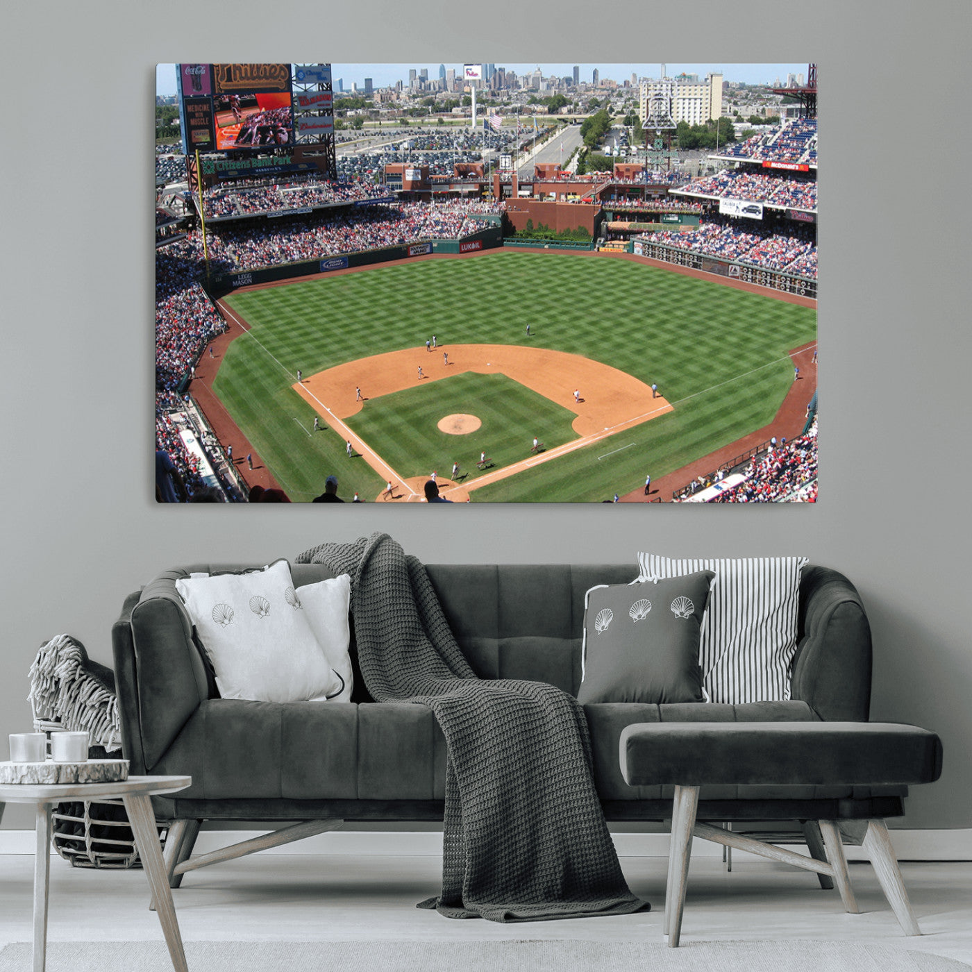 MGV-CV-36X24 - Philadelphia Phillies Baseball Team Print - Philadelphia Citizens Bank Park Stadium Wall Art Canvas