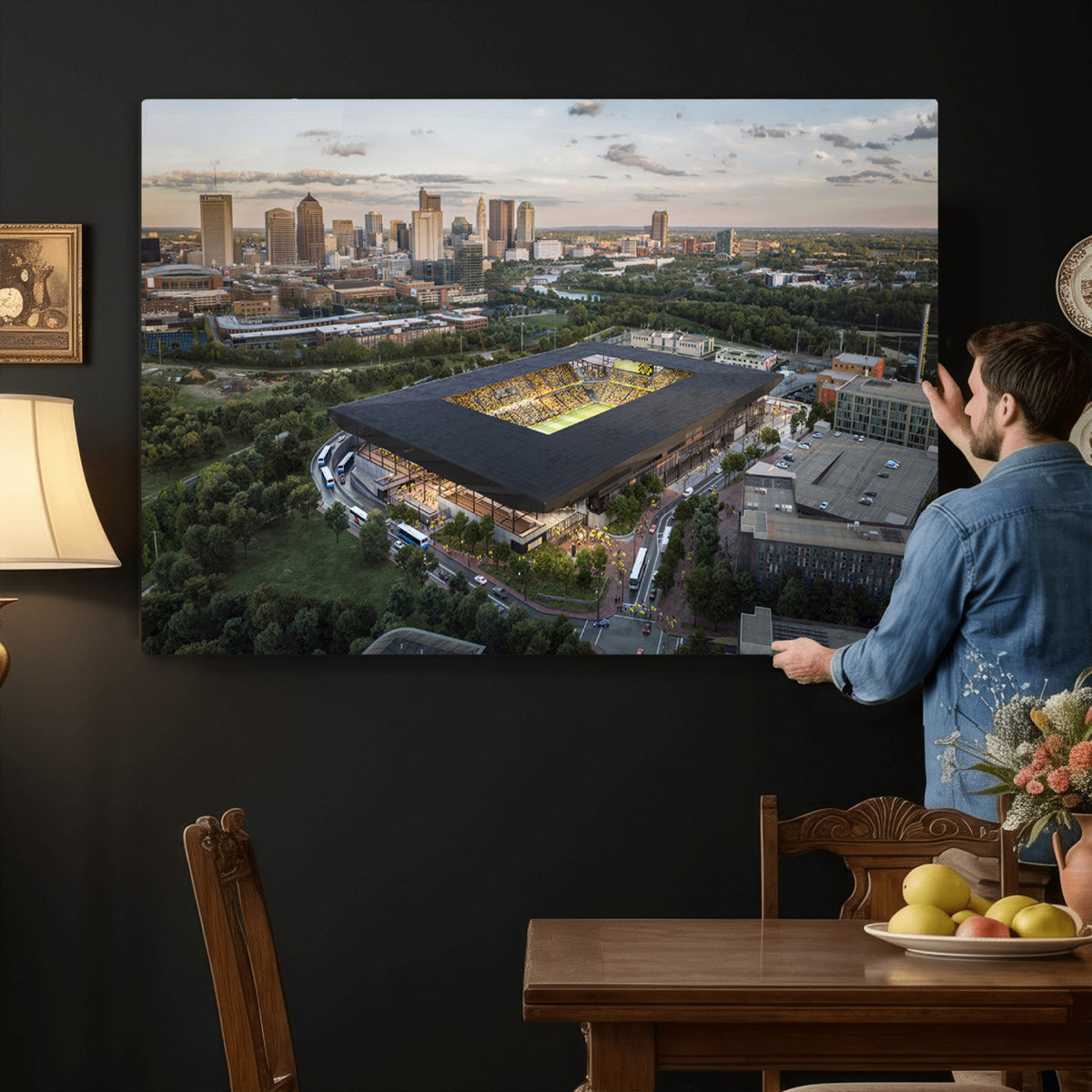 90971-MGV-CV-36X24 - Columbus Crew Soccer Team Print - Columbus Crew Stadium Wall Art, Columbus Crew Soccer Wall Art