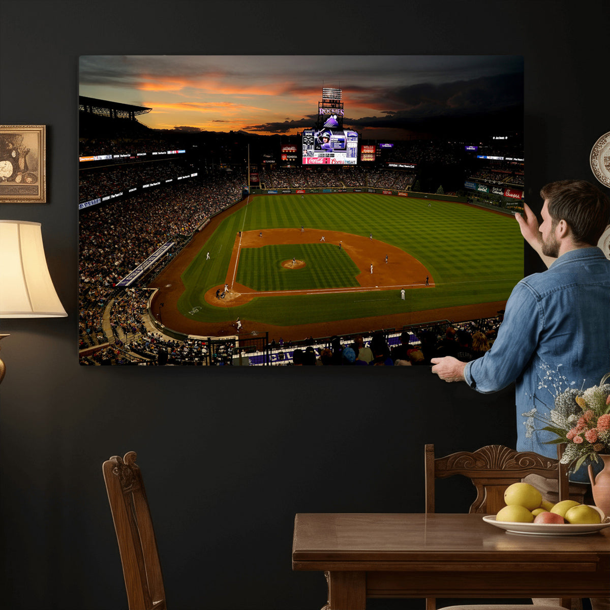 57060-MGV-CV-36X24 - Colorado Rockies Coors Field Wall Art Canvas Print - MLB Baseball Stadium