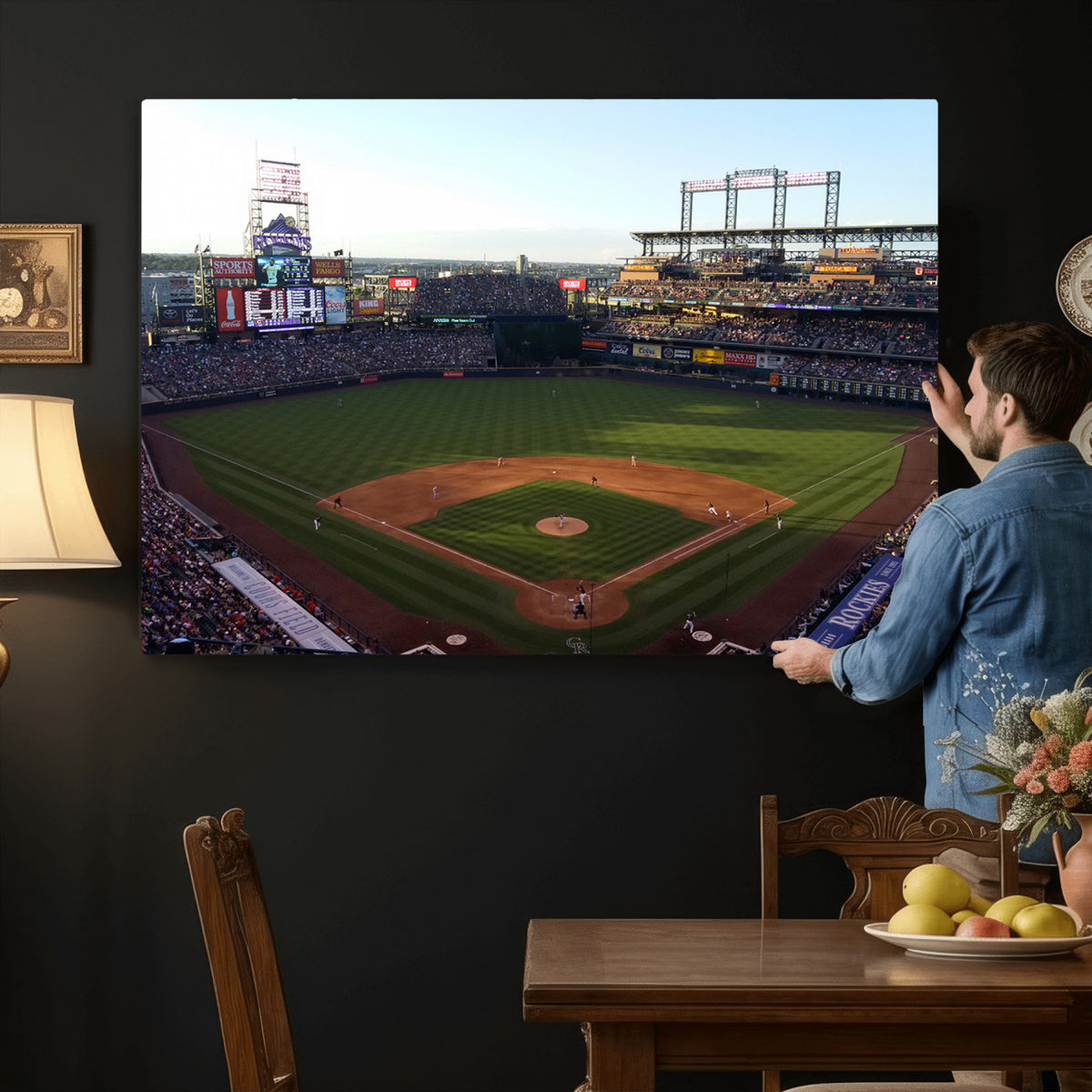 21638-MGV-CV-36X24 - Colorado Rockies Coors Field Wall Art Canvas Print, MLB Baseball Stadium