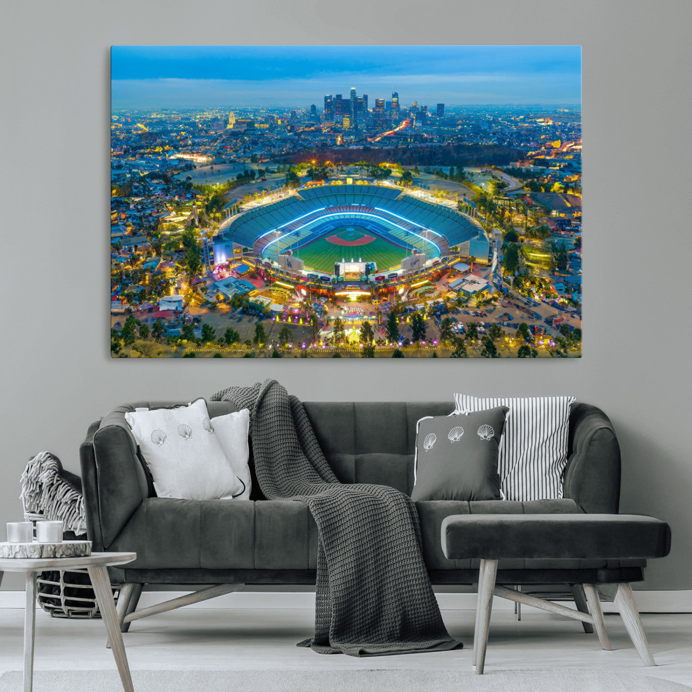 MGV-CV-36X24 - Los Angeles Dodgers Wall Art Canvas, Dodger Stadium Wall Art Canvas Print - MLB Baseball Stadium