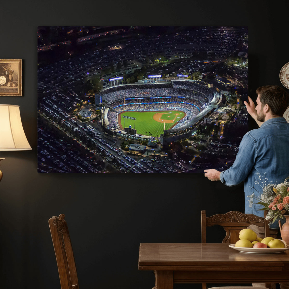 20932-MGV-CV-36X24 - Los Angeles Dodgers Dodger Stadium Wall Art Canvas Print