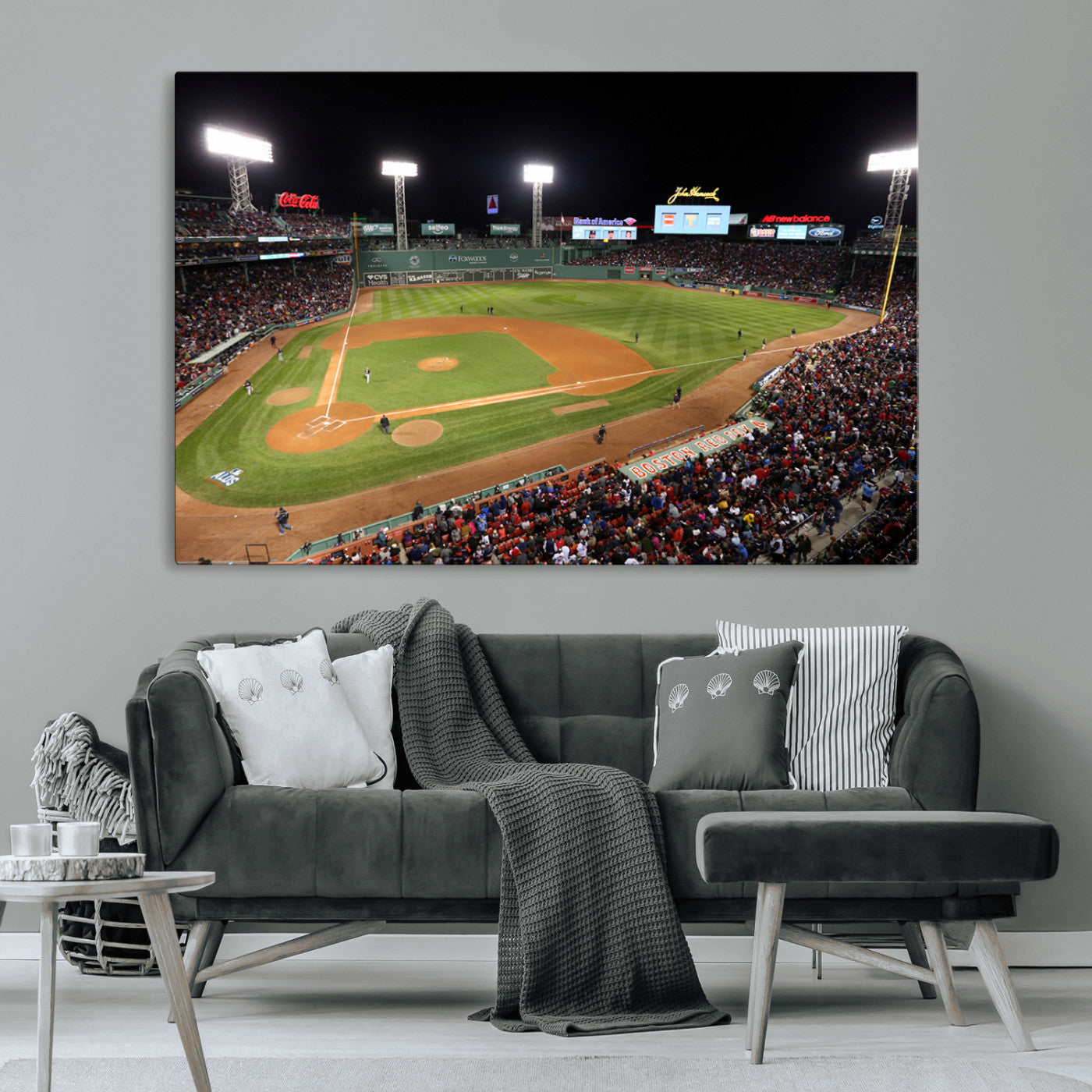 MGV-CV-36X24 - Boston Red Sox Baseball Team Print - Massachusetts Fenway Park Stadium Wall Art Canvas Print