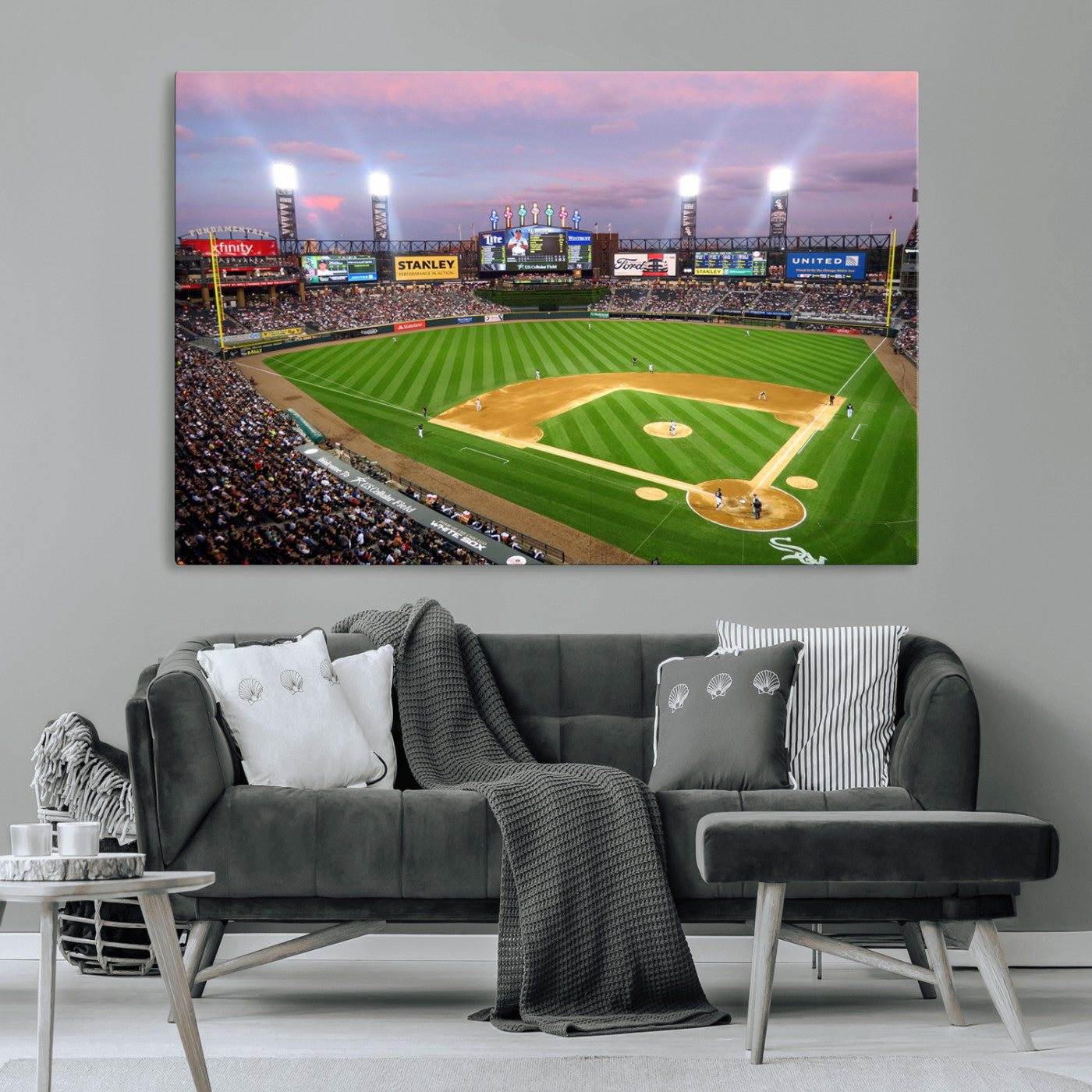 MGV-CV-36X24 - Chicago White Sox Baseball Team Print Canvas- Guaranteed Rate Field Stadium Wall Art Canvas Print