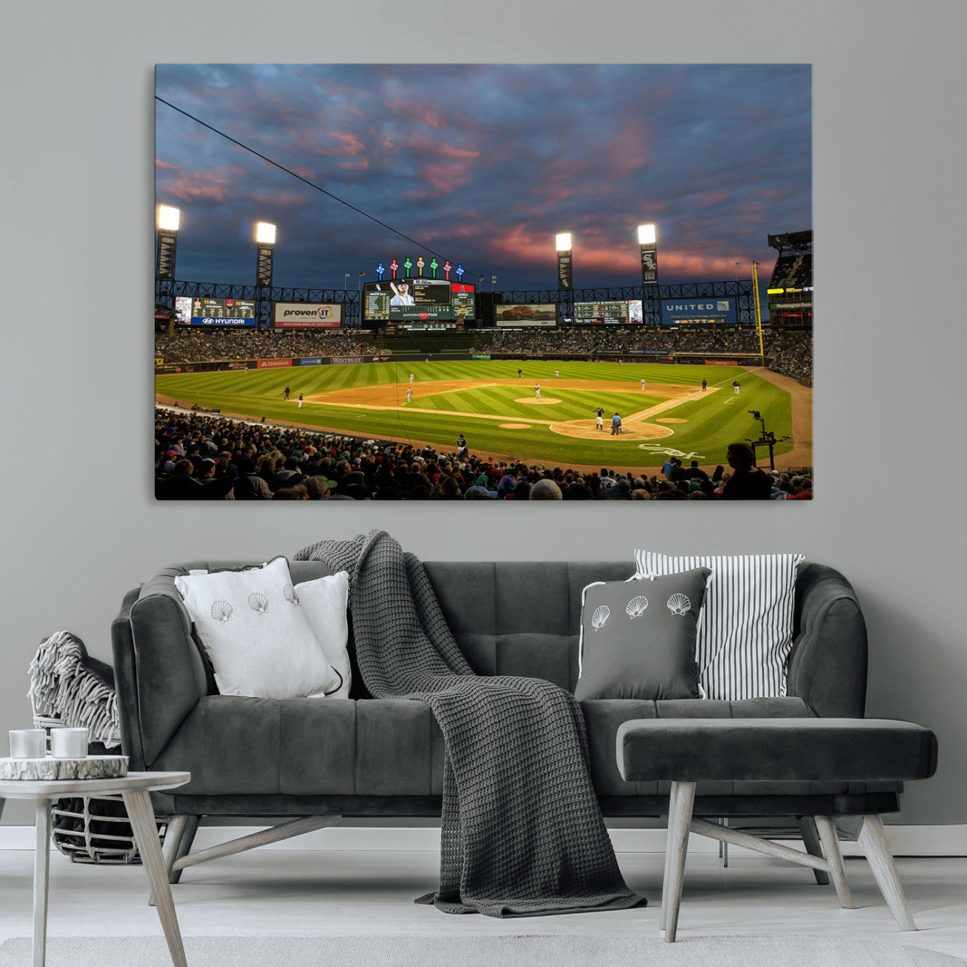 MGV-CV-36X24 - Chicago White Sox Baseball Team Print Canvas- Guaranteed Rate Field Stadium Wall Art Canvas Print