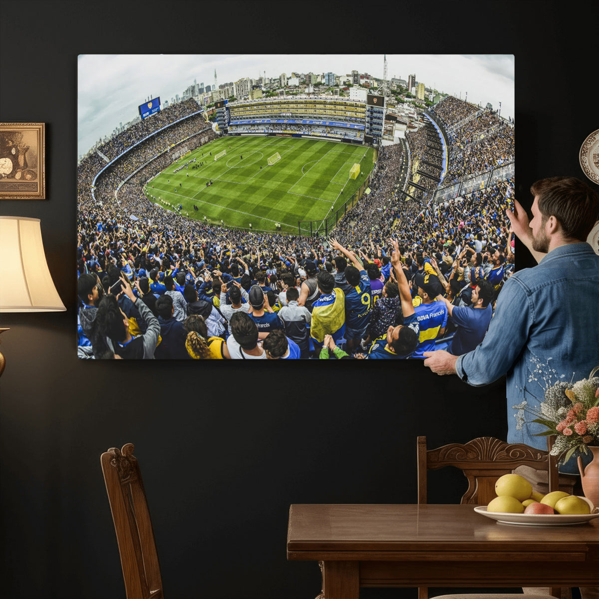 63839-MGV-CV-36X24 - Boca Juniors Soccer Team Print Wall Art, Buenos Aires Bombonera Stadium