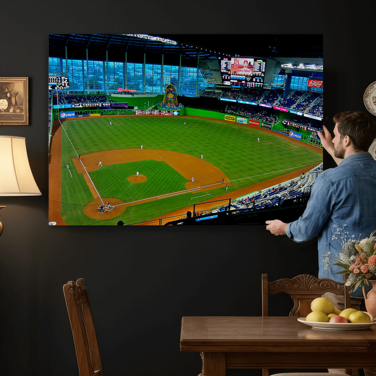51207-MGV-CV-36X24 - Miami Marlins Baseball Team Print, Miami LoanDepot Park