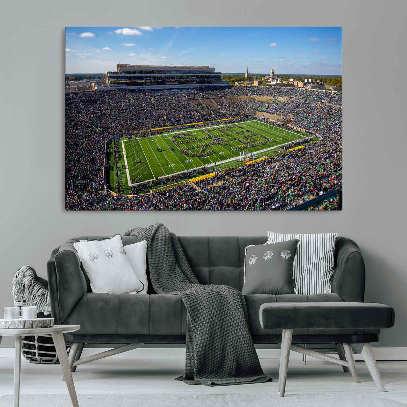 MGV-CV-36X24 - Notre Dame Fighting Irish Football Team Print - Notre Dame Stadium Wall Art Canvas Print