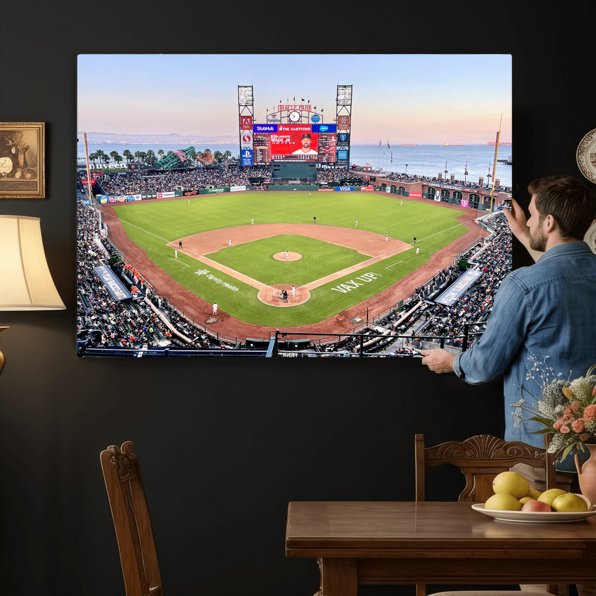 16055-MGV-CV-36X24 - San Francisco Giants Baseball Team Print, Oracle Park