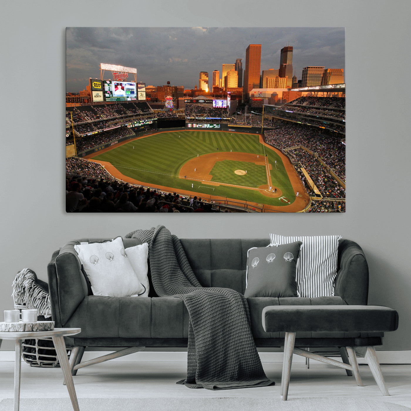 MGV-CV-36X24 - Minnesota Twins Baseball Team Print - Minneapolis Target Field Stadium Wall Art Canvas Print