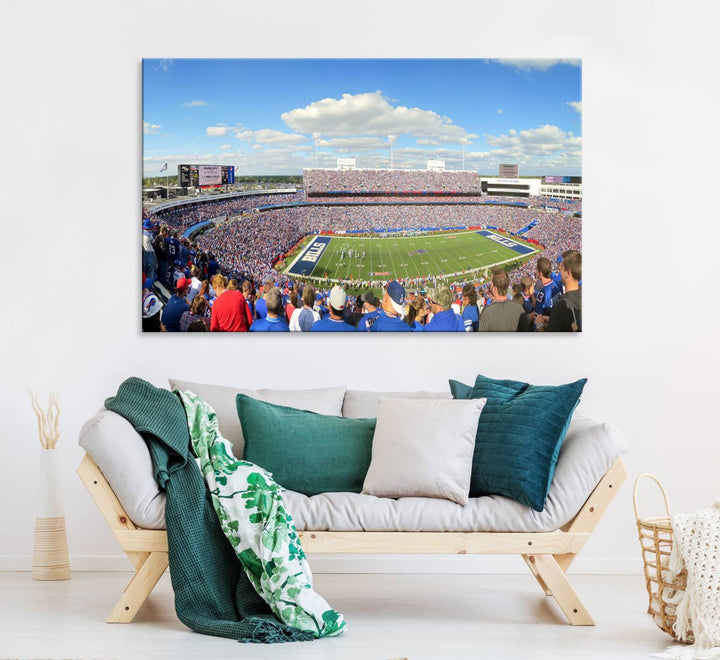 The cozy Buffalo Highmark Stadium Wall Art charms the view.