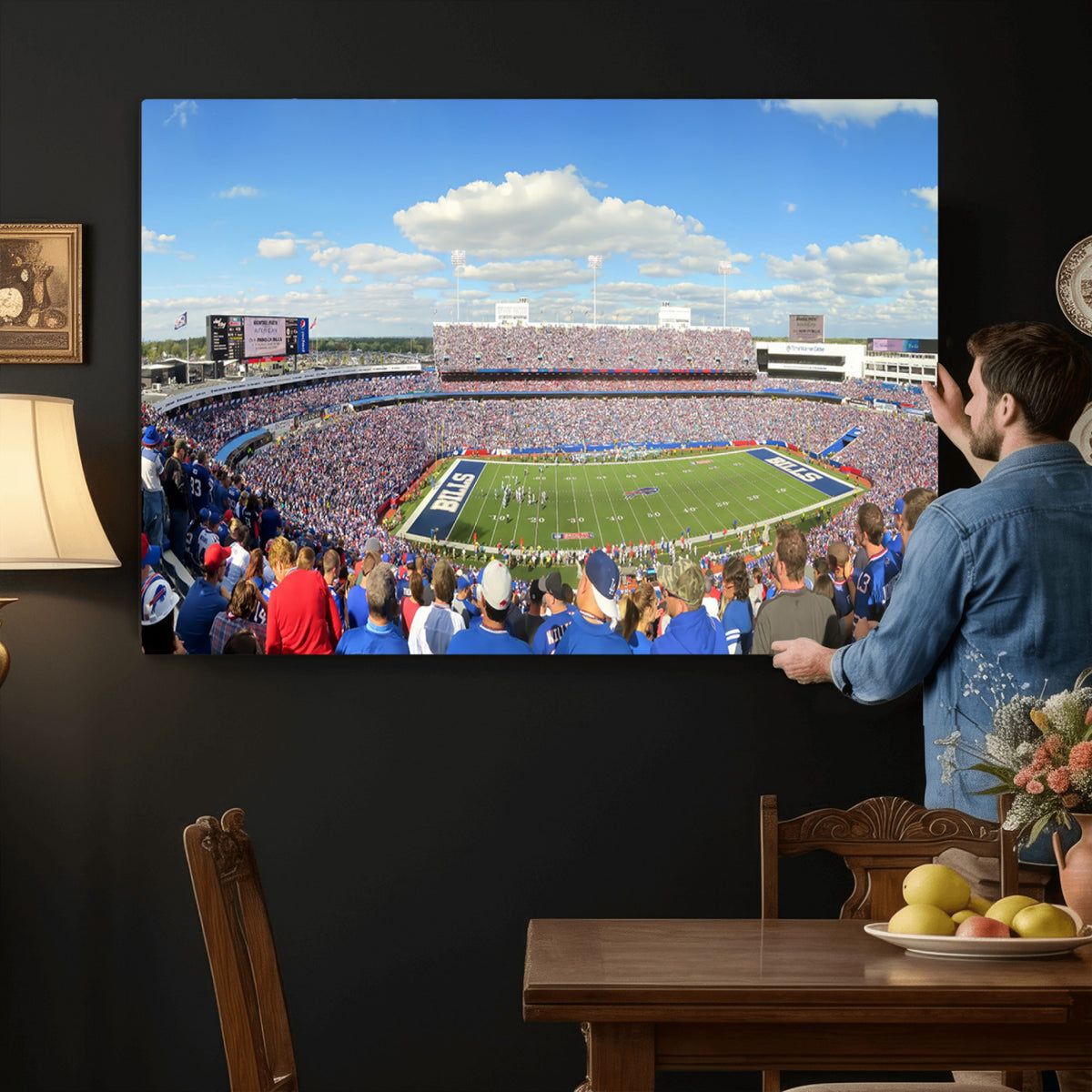 35302-MGV-CV-36X24 - Buffalo Bills NFL Football Team Print, Game Day at Buffalo Highmark Stadium