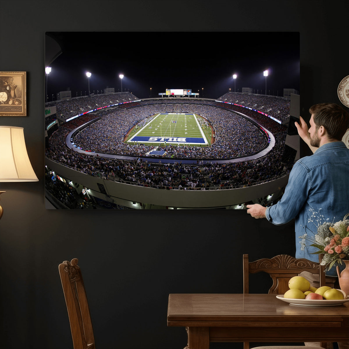 98546-MGV-CV-36X24 - Buffalo Bills NFL Football Team Print, Buffalo Highmark Stadium Wall Art