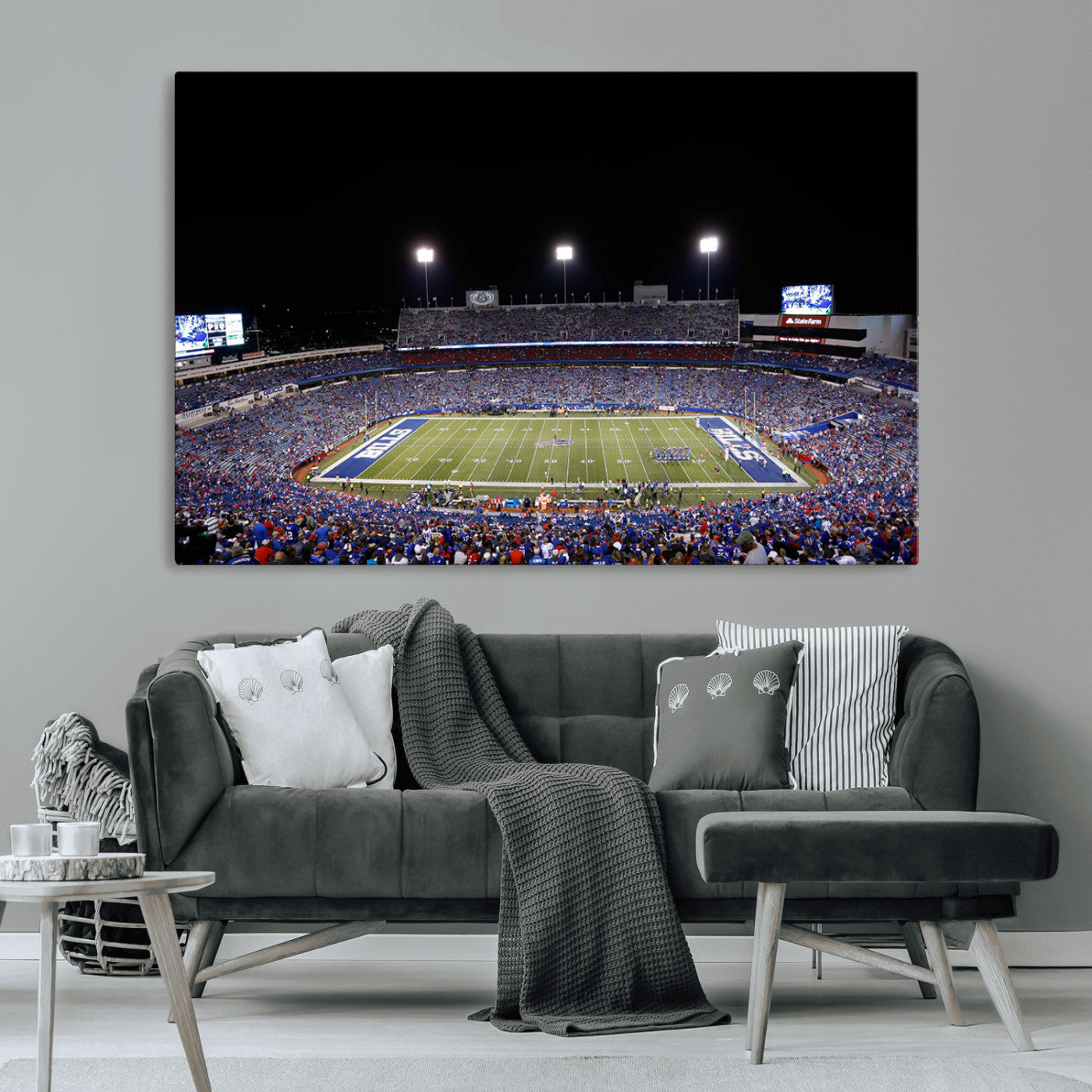 MGV-CV-36X24 - Buffalo Bills Wall Art - Buffalo Bills Stadium Canvas Print, Perfect Sports Decor for Living Rooms,
