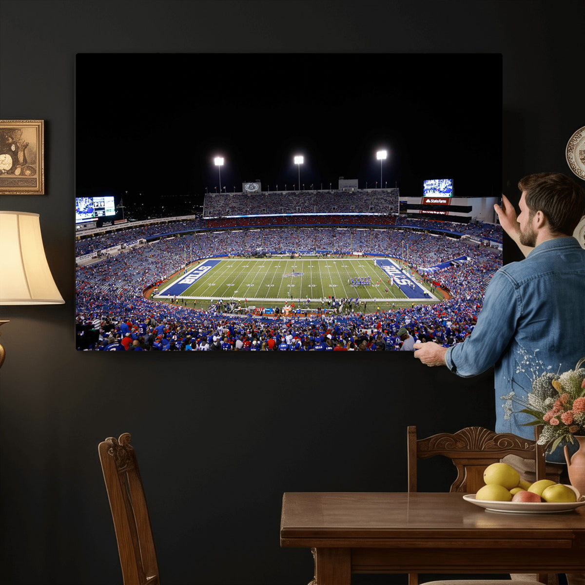 59036-MGV-CV-36X24 - Buffalo Bills Wall Art, Buffalo Bills Stadium Canvas Print for Sports Decor