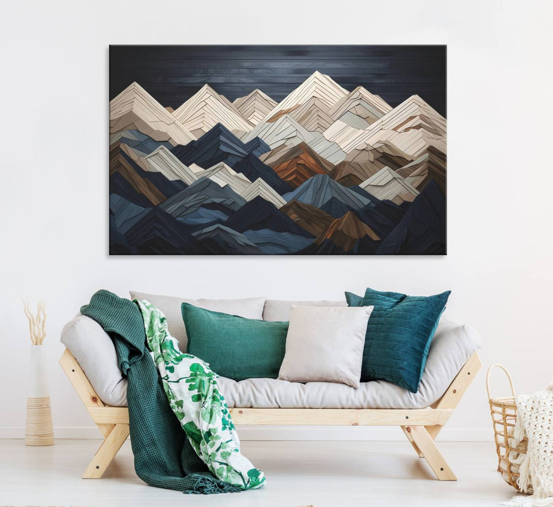 Rustic Mountain Landscape Wall Art Print.