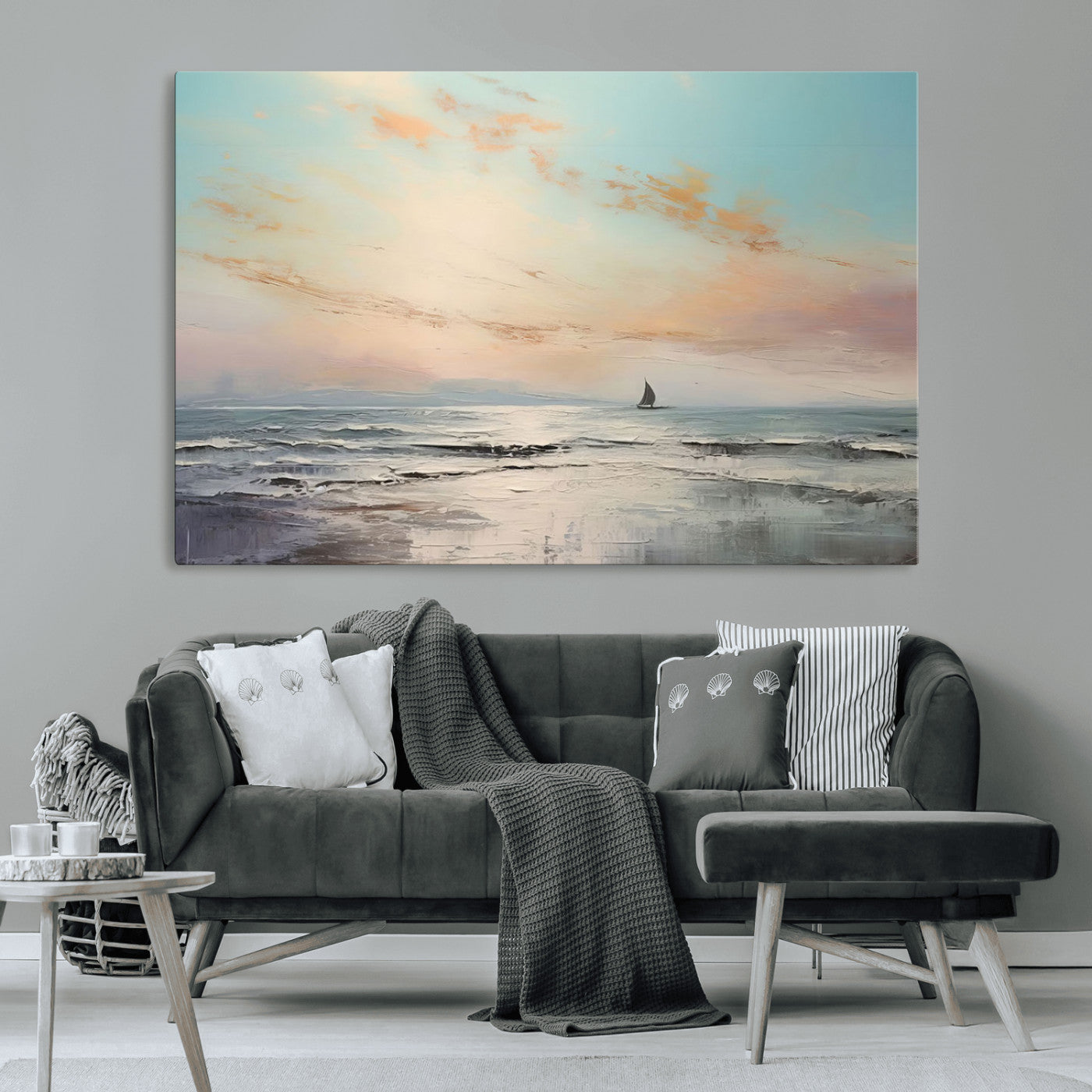 MGV-CV-36X24 - Abstract Ocean Wall Art -  Boat Wall Art Canvas Print