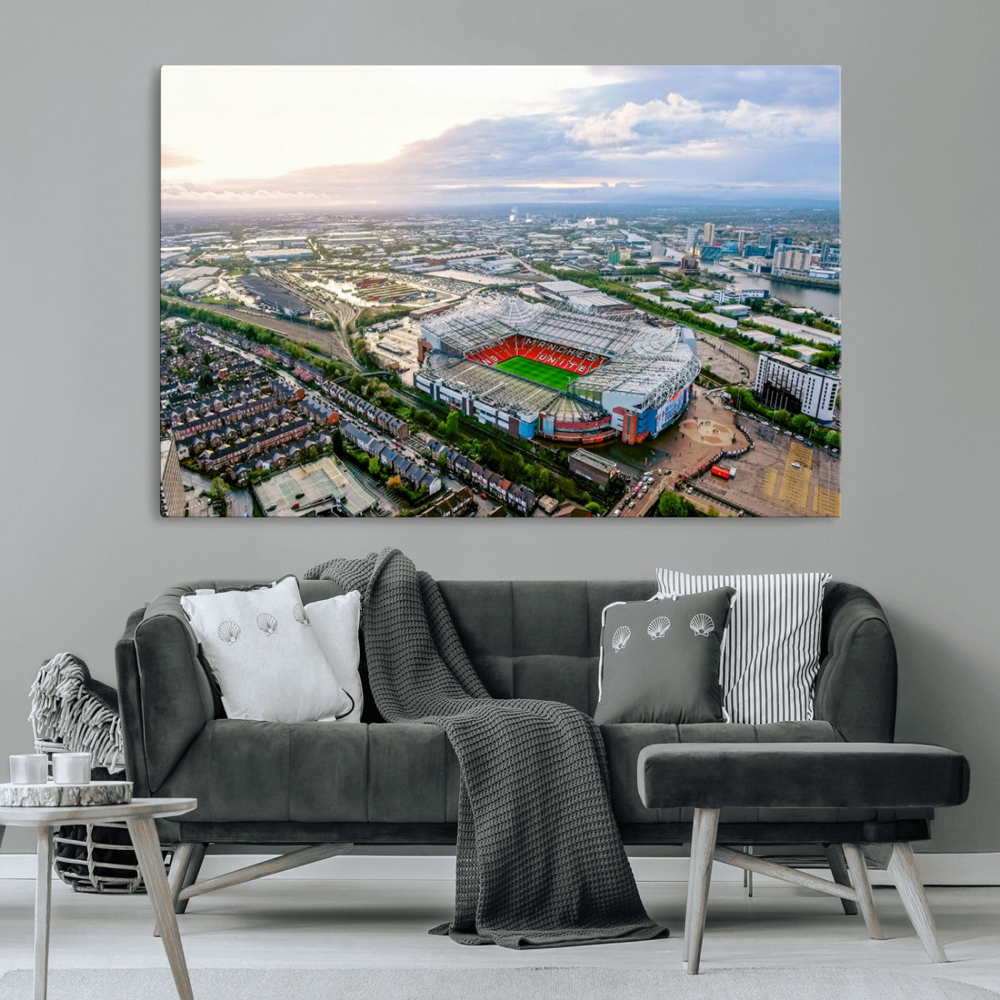 MGV-CV-36X24 - Old Trafford Manchester United Stadium Wall Art Canvas Print - Aerial View Stadium, Old Trafford