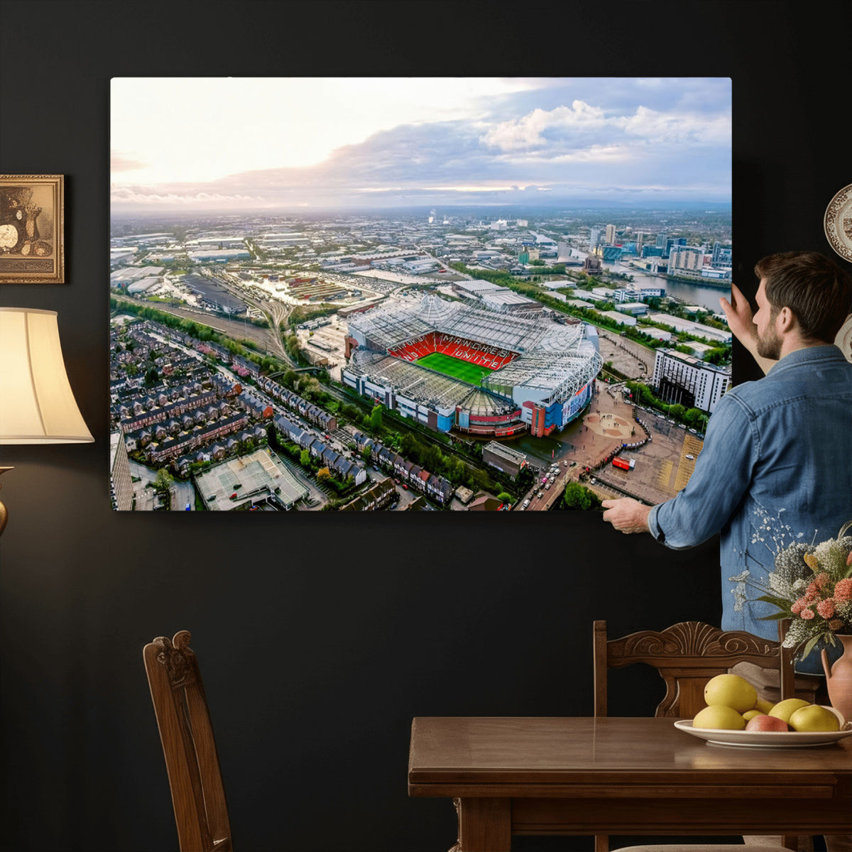 85657-MGV-CV-36X24 - Old Trafford Manchester United Stadium Wall Art Canvas Print