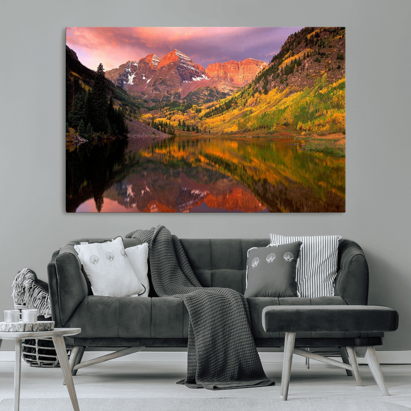 86946-MGV-CV-36X24-Colorado Rockies Mountain Sunset Wall Art | Ready to Hang and Framed | Scenic Nature Landscape