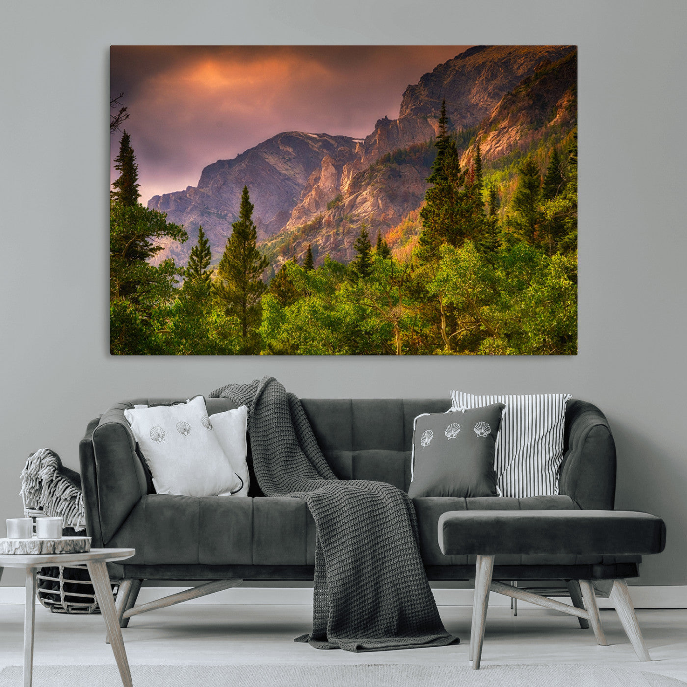 MGV-CV-36X24 - Colorado Rockies Mountains Wall Art Canvas Print | Ready to Hang  Framed Mountain Landscape