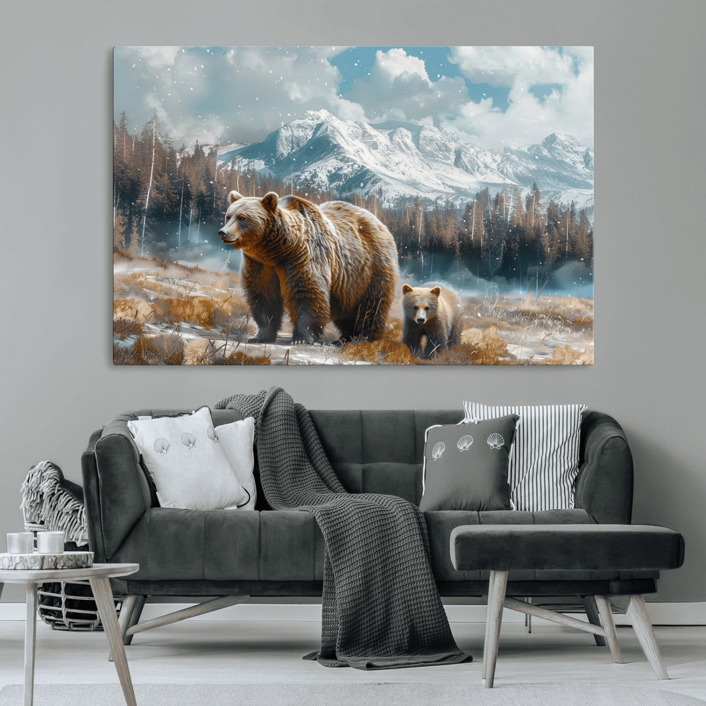 MGV-CV-36X24 - Bear and Baby Bear Wall Art Canvas Print
